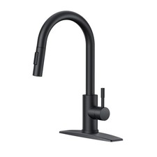 FORIOUS Black Kitchen Faucet with Pull Down Sprayer, High Arc Matte