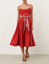 Zimmermann REBELLION TUCK MIDI DRESS