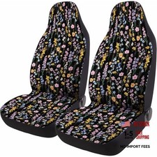 Floral Car Seat Covers Set Of 2 Flower Breathable Front Seat Boho Flower