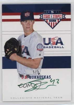 2017 Panini USA Baseball Stars & Stripes Green Ink 5/5 JB Bukauskas #3 Auto 0i76