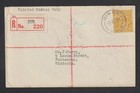 Australia 1936 Registered Cover BINDA NSW Red Black Label TPO 1 South Pmk 4d KGV