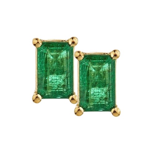 Gin and Grace Maeve 14K Yellow Gold Oval-Cut Natural Zambian Emerald Pendant