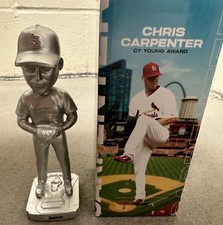 CHRIS CARPENTER SILVER CARDINALS CY YOUNG BOBBLEHEAD 8-15-25 LIMITED EDITION