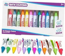 Smooth Bath Crayons Bath Toy  Nontoxic, Washable Bath Crayons for 12 Pack