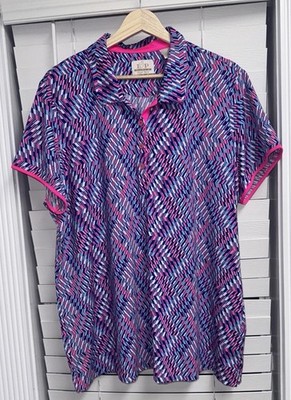 E & P Pro Tour Tech Multicolor Golf polo Short Sleeve Top Size 1X/16