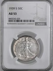 1939-S  50C  WALKING LIBERTY HALF DOLLAR "SAN FRANCSICO"  NGC AU53  #8405242-035