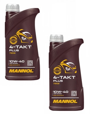 2l Mannol 7202 4-Takt Plus 10W-40 Motoröl Motorrad 2x1l 