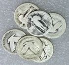 No Date Standing Liberty Silver Quarter luster lot of 5 coins #K495