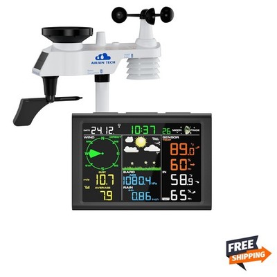 10-in-1 Wireless Weather Station,with Outdoor Sensor,Rain Gauge,Atomic Clock,...