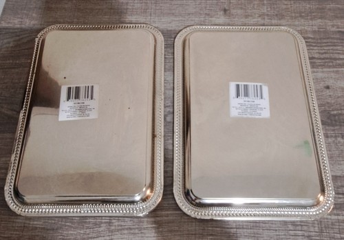 Vintage Unused China Silver Plated Engraved Trays (set of 6) - Picture 3 of 4