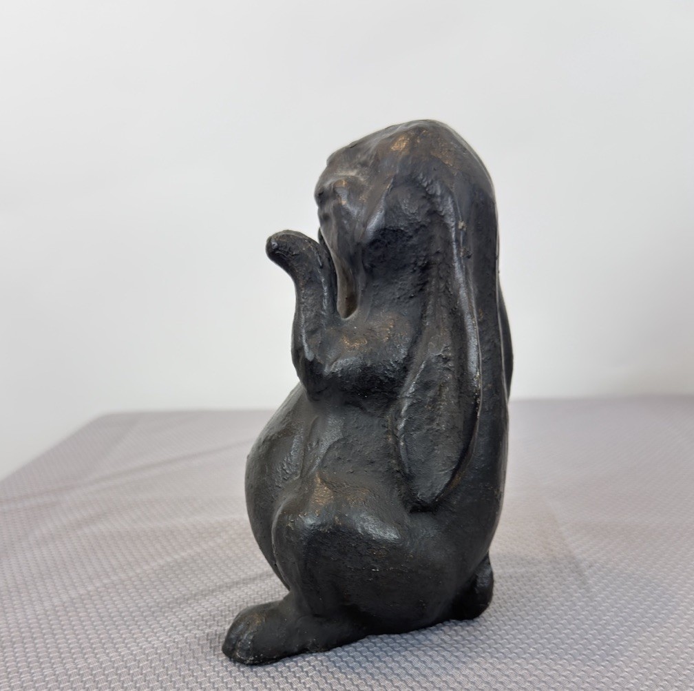 SPI Home Bunny Rabbit Figurine Statue Cast Iron Garden Yard Patio Decor 6.5”