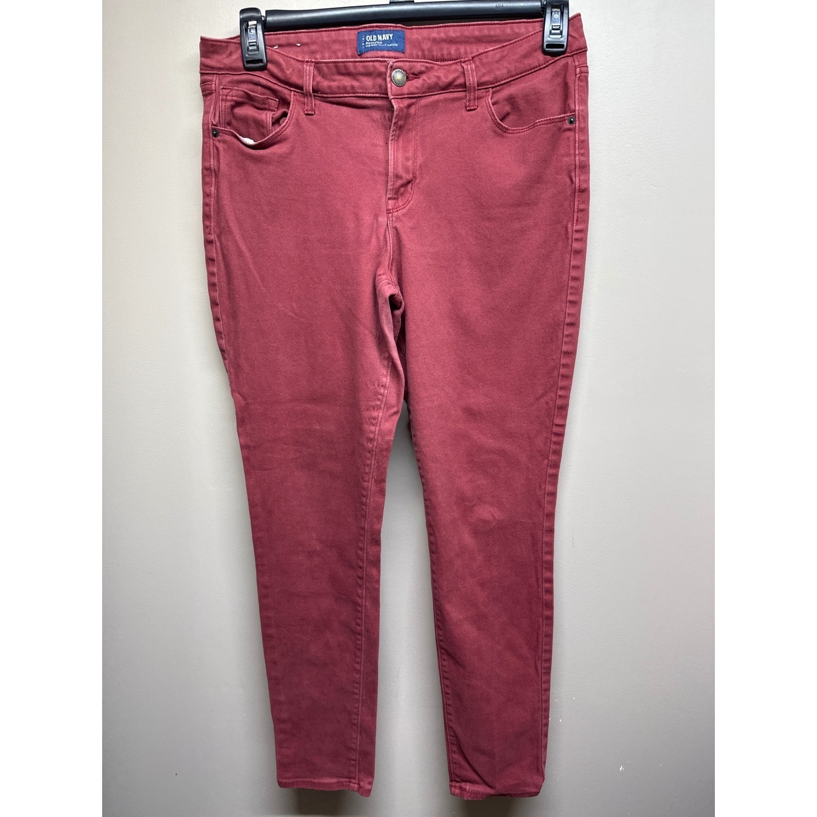 Women Size 12 Regular Red Stretch