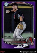 2025 Bowman Chrome Draft Purple Refractor Tommy Troy ROOKIE 065/250 Diamondbacks