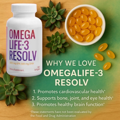 Unicity Omega Life-3 Resolv Omega 3 EPA DHA Fish Oil Supplement