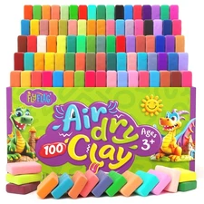 FlyFlag Air Dry Clay - 100 Colors, Ultra Light and Soft, Non-Toxic Modeling ...
