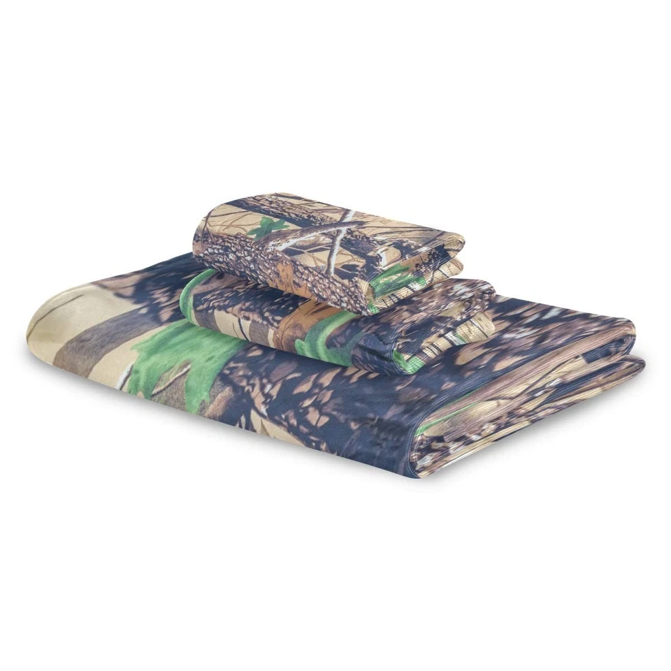 Juego de 3 toallas de camuflaje de textura militar, 1 toallas de baño, 1 toallas de mano, 1 lavabo... Foto 2 de 4