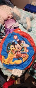 child's Mickey Mouse and Pluto bean bag chair