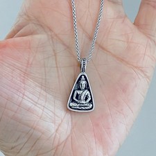 Sterling Silver Buddha Necklace, Silver Necklace, Unisex Necklace