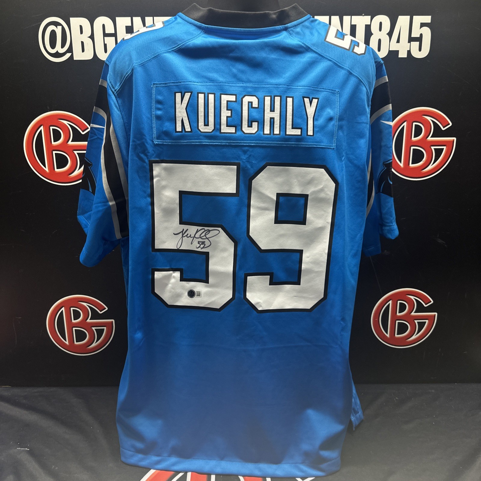 Luke Kuechly Autographed Signed Carolina Panthers NFL Nike Jersey Beckett BAS 