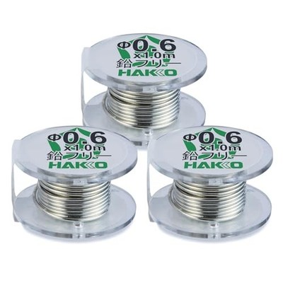 HAKKO Lead-Free Eutectic Solder Sn-0.7Cu-0.05Ni φ0.6mm x 3m 3-pack FS511-06301