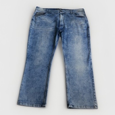 Marc Ecko Cut & Sew Men 46x30 Acid Wash Relaxed Motor Biker Jeans Streetwear