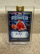 2025-26 Topps 3 Triple Power Autographs Kris Murray Auto Serial #26/49 Blazers