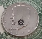 1974 JFK KENNEDY Half Dollar SNOWFLAKE ❄️ Counterstamp Coin #2023H74xF