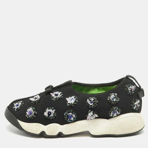 Baskets Dior noires ornées de maille fusion pointure 35,5