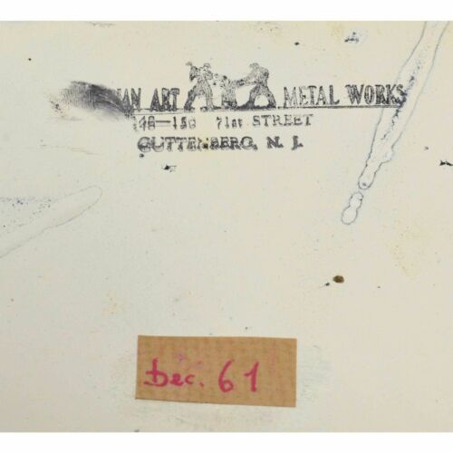 Antique SALESMAN SAMPLE(?) Painted Tile/Panel "COLUMBIAN ART METAL WORKS" (2of8) - Bild 7 von 7