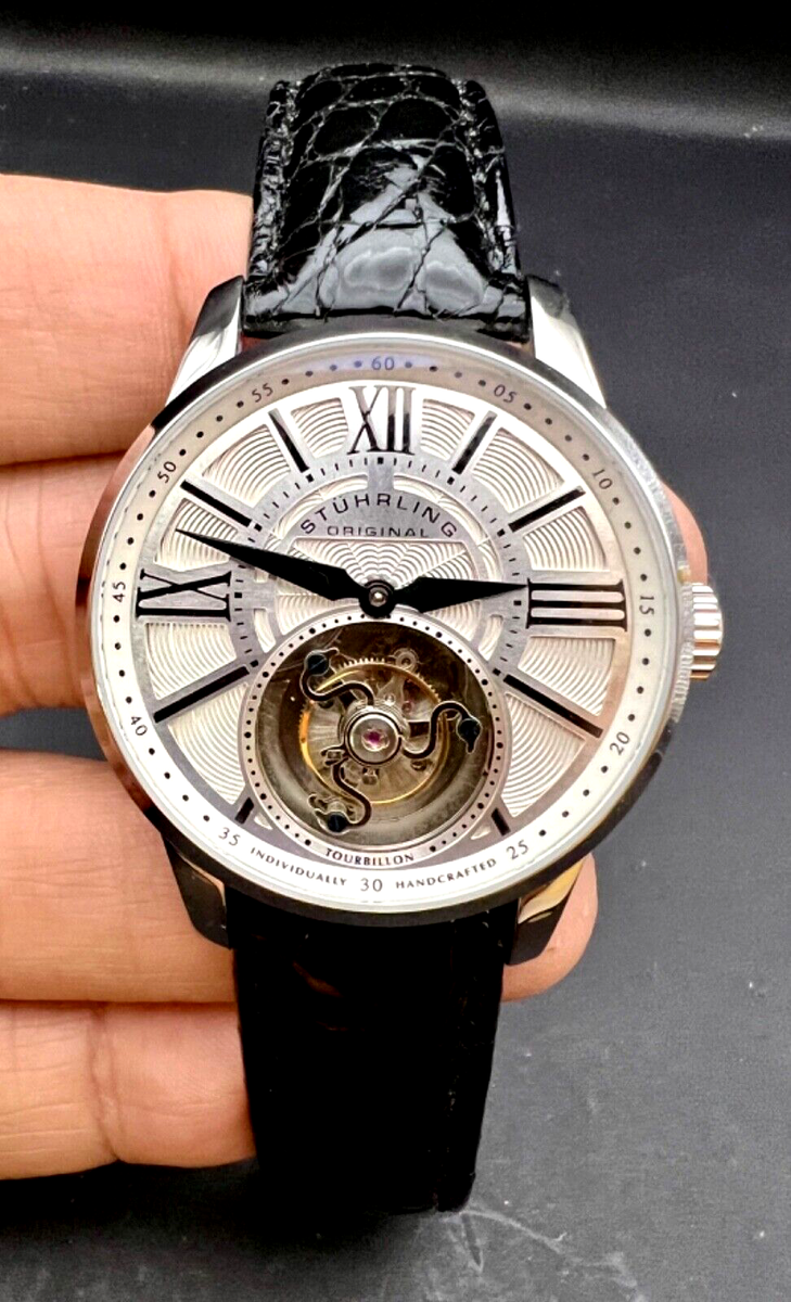 Meteorite Dial Stuhrling Tourbillon Watch Stuhrling Original