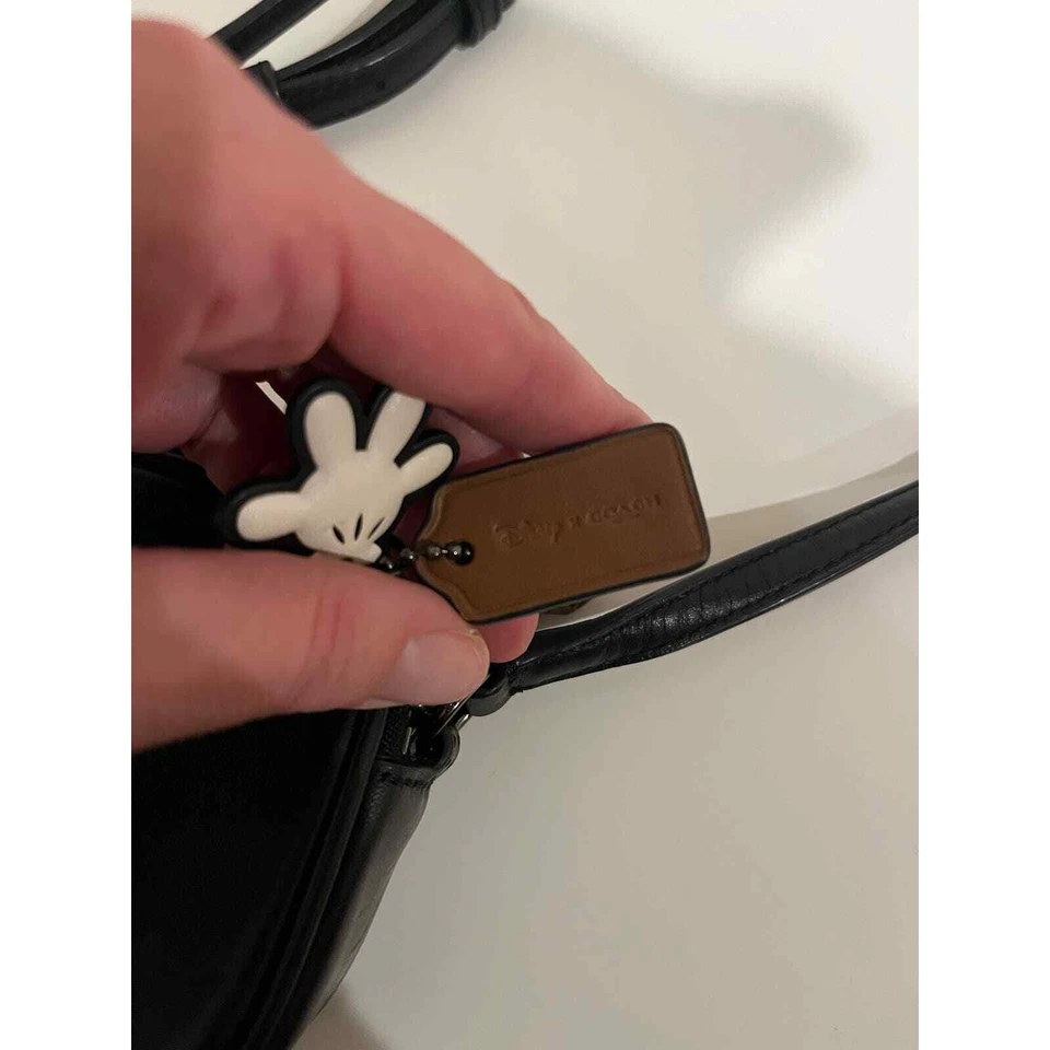 Disney x Coach Leather Mickey Mouse Crossbody- black - Image 4 of 4