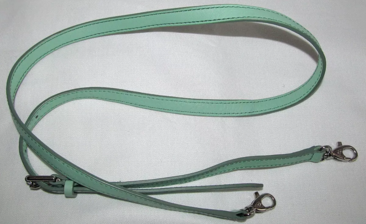 Fossil Green Leather Replacement Crossbody Bag Purse Strap Silver Hardware