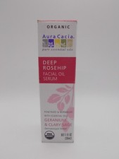 Aura Cacia Deep Rosehip Facial Oil Serum 1 ounce NEW