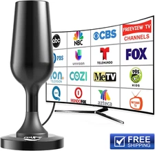Digital TV Antenna Strong Magnetic Base 360° Reception HD Antennas for All TVs