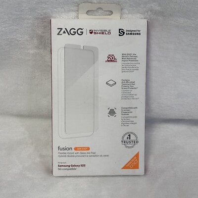 Zagg Invisible Shield Fusion D3O Screen Protector For Samsung Galaxy S22 New