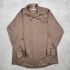 Geoffrey Beene Shirt Men Medium Dress Oxford Button Up 15.5 Sateen 32/33 Vintage