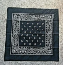  Lot of 10 Paisley Bandanas Head Neck Wrap 100% Cotton Black  Biker Scarves New 
