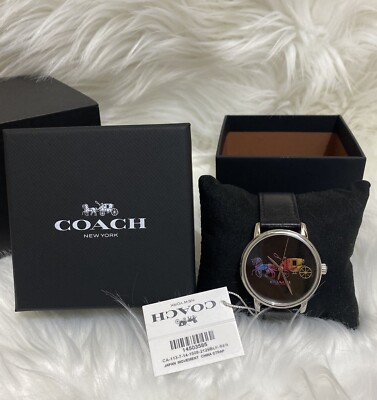 NWB 14503585 Authentic Coach Elegant Grand Watch 36mm Black 