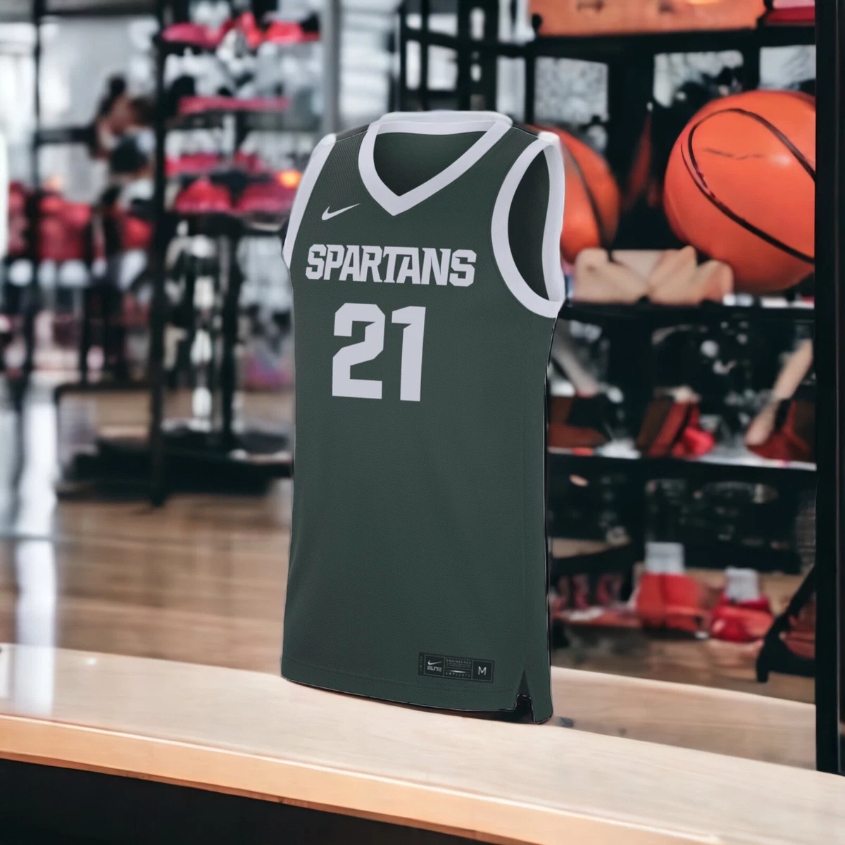 New Michigan State Spartans Men s Basketball Jersey Nike 21 WHITE