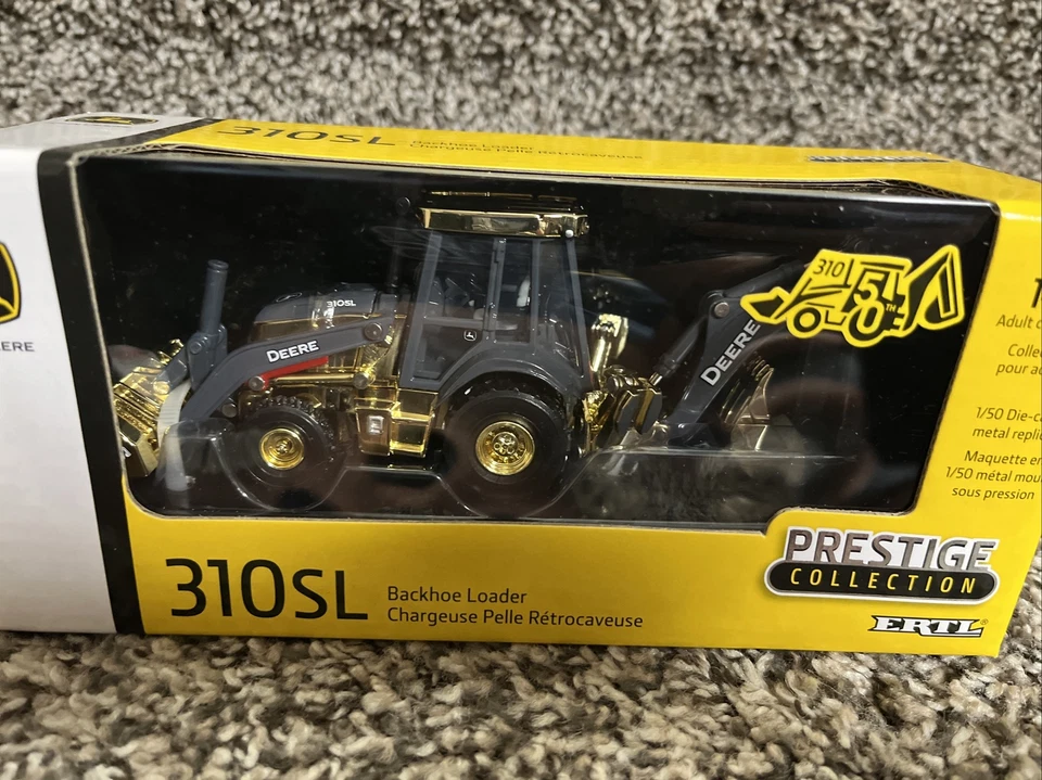 Ertl Prestige 系列 John Deere 310SL 1: 50 比例反铲装载机金色! — 第 2/2 张图片