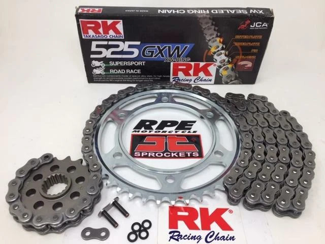 Kit de cadena y piñón de carrera KTM 1290 SuperAdventure R 2017-19 RK GXW 525 X-Ring Foto 4 de 4