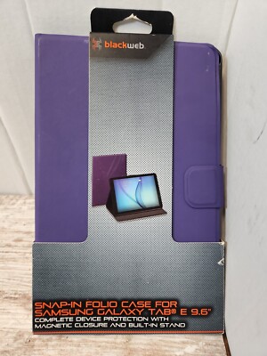 Blackweb Snap-In Folio Tablet Case Built-In Stand for Samsung Galaxy Tab E 9.6''