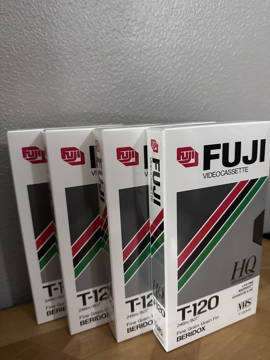 4-Pack Fuji Videocassettes HQ T-120 246m/807′ Fine Grain Beribox