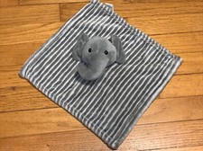 Lila Jack Elephant Gray Stripes Security Blanket/Lovey 2020