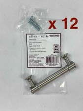  Lot of 12 allen  roth Magnus 3" Satin Nickel Cylindrical Bar P48074W-SN-CP