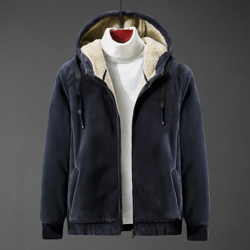 Men Thick Hooded Coat Sweatshirt Plus Size Fleece Jacket Zip Warm Winter  8XL | eBay