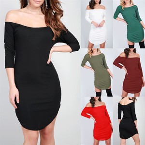 curved hem bodycon dress