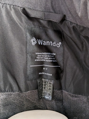 Wantdo Kids Puffer Hooded Polyester Soft Lined Pockets Jacket Black Women 6/7 - Picture 5 of 5