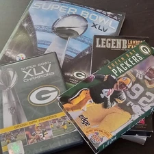 Green Bay Packers NFL Super Bowl xlv & xxxi LOT videos & program Favre Rodgers
