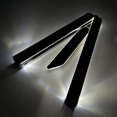 Light-Up Practice BALISONG METAL BUTTERFLY Rechargeable Trainer Tool - BLEMISHED